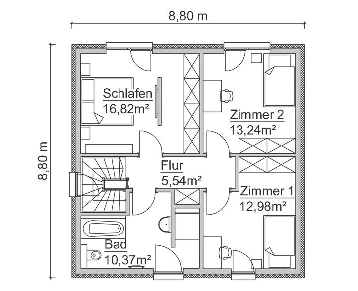 Grundriss Aktionshaus AH 4 - Obergeschoss