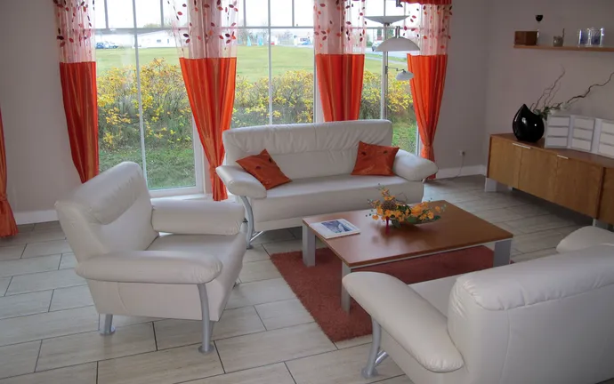 Musterhaus Bremerhaven ScanHaus 136 Winkelbungalow Wohnzimmer