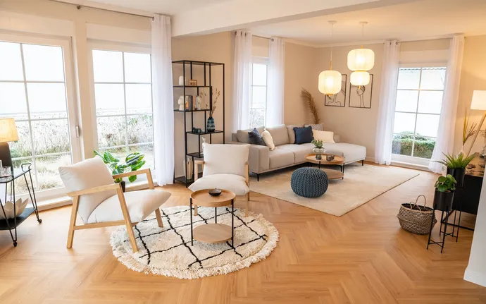 Musterhaus Schwerin ScanHaus 180 Variante D Einfamilienhaus Wohnzimmer