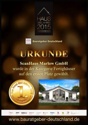 1. Platz in der Kategorie Fertighäuser