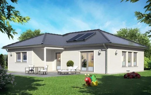 Fertighaus Bungalow SH 115 WB mit Holzfassade