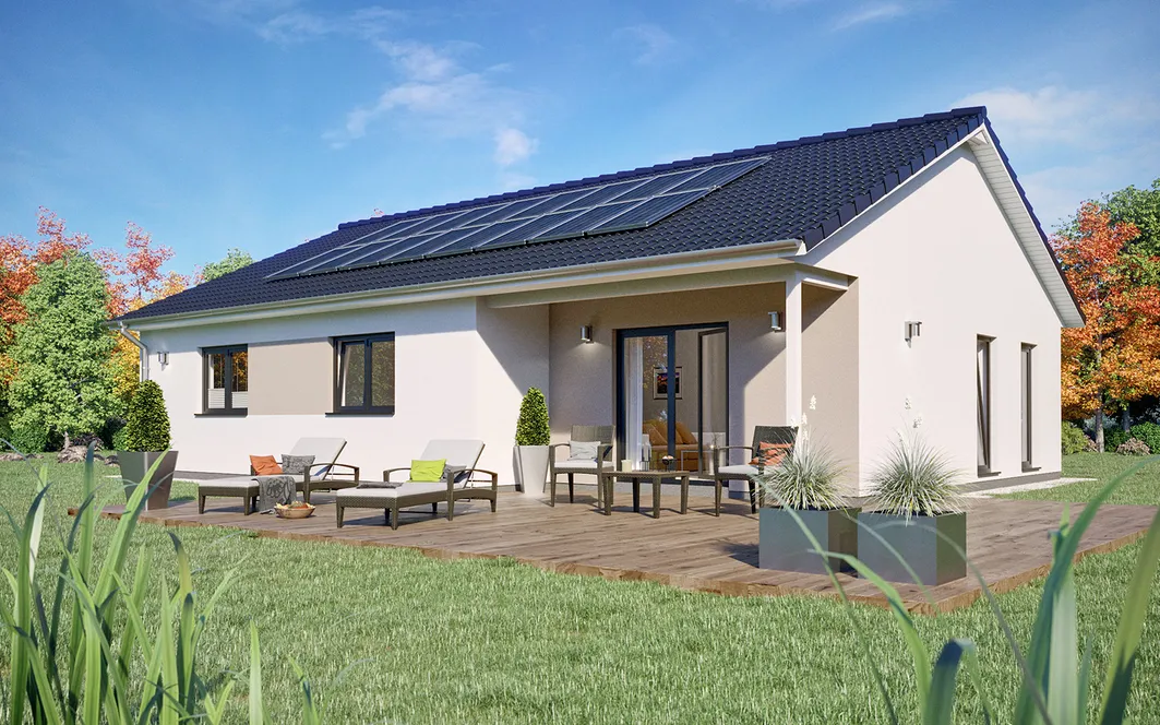 Fertighaus Bungalow SH 117 B - Var. A1 mit Satteldach