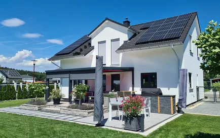 Fertighaus 1,5 Geschosser SH 142 Drempel Frontspiess