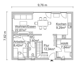 Grundriss Dachgeschoss Ausbauhaus SHA 2 | 1,5-Geschosser