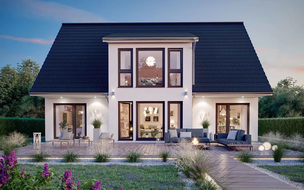 Fertighaus 1,5-Geschosser SH 150 FS mit Gebäudeerweiterung