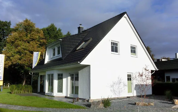 Musterhaus Münster ScanHaus 180 Variante D Einfamilienhaus Terrassenseite