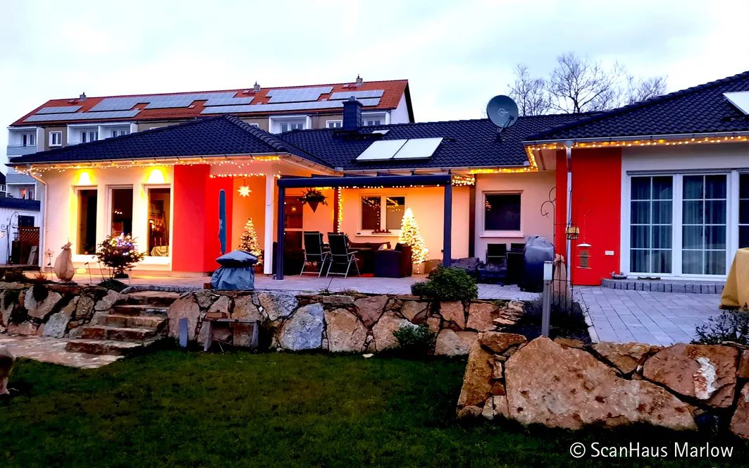 Beispielhaus Fertighaus Bungalow als Doppelhaus (SH 83 B DHH)