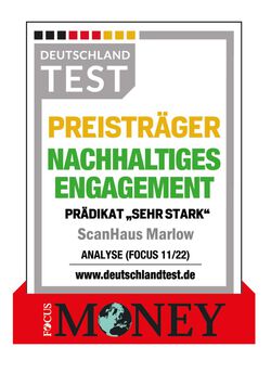 Siegel: Nachhaltiges Engagement - prädikat "sehr stark" - ScanHaus Marlow
