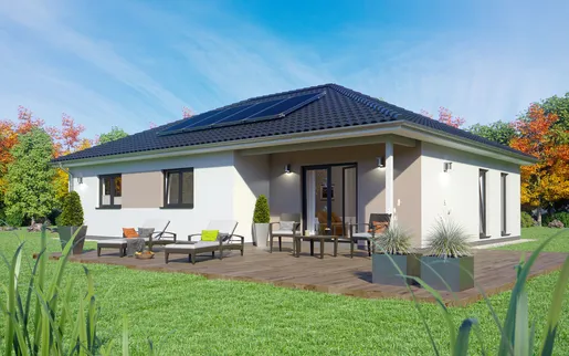 Fertighaus Bungalow SH 117 B - Var. A1 mit Walmdach