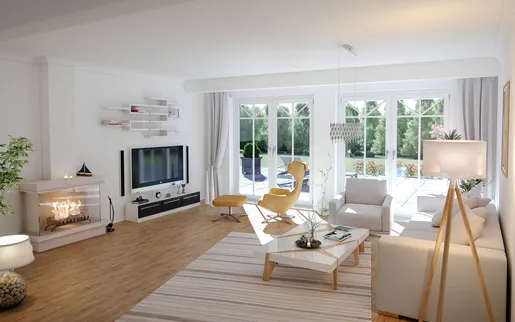 Fertighaus Mehrgenerationenhaus 1,5 Geschosser SH 232 EW Wohnbereich