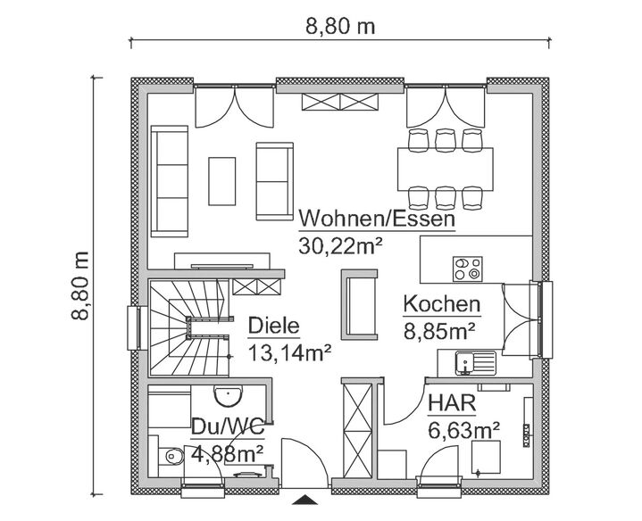 Grundriss Aktionshaus AH 4 - Erdgeschoss