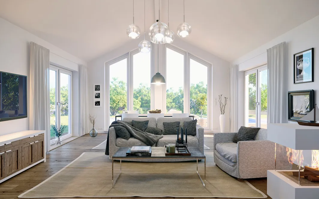 Fertighaus Bungalow SH 136 WB - Var. D Wohnbereich