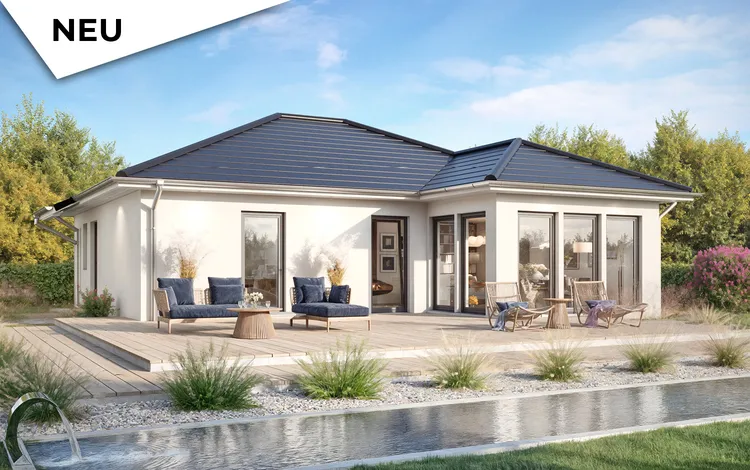 Fertighaus Winkelbungalow SH 90 WB - Terrassenansicht