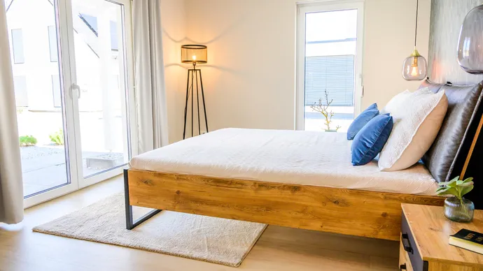 Musterhauscenter Dresden ScanHaus 117 Bungalow Schlafzimmer