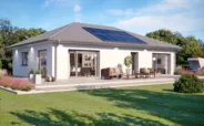 Terrassenansicht des Bungalows SH 105 B - Variante B mit optionaler Panoramaverglasung