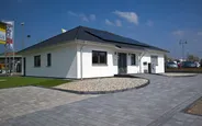 Musterhaus Kaiserslautern ScanHaus 146 Bungalow Hauseingangsseite