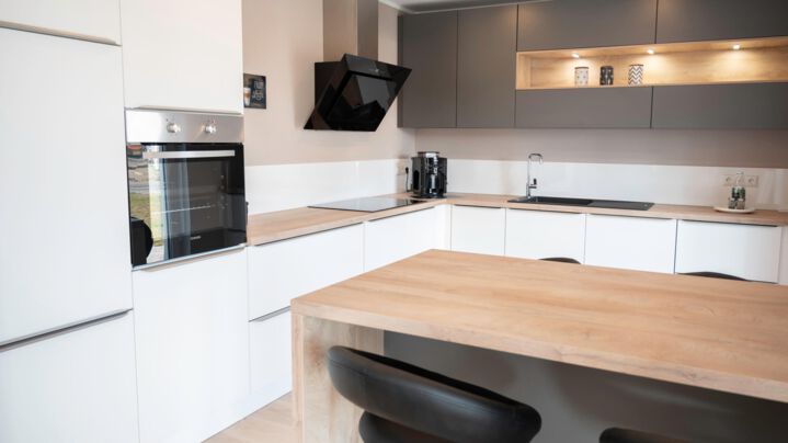 Musterhaus Greifswald ScanHaus 136 Variante D2 Winkelbungalow Küche