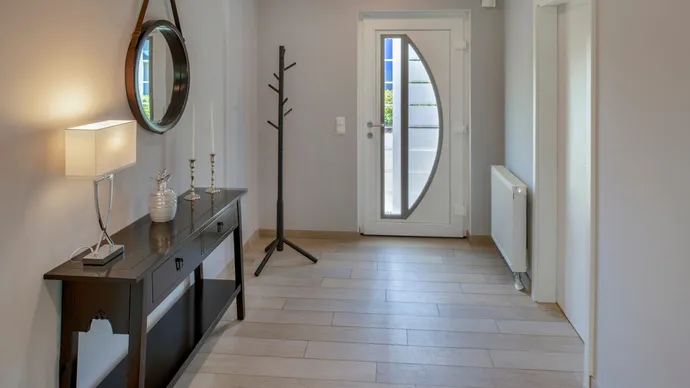 Musterhauscenter Rostock ScanHaus 136 Winkelbungalow Flur