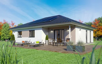 Fertighaus Bungalow SH 117 B - Var. A1 mit Walmdach Fertighaus Bungalow SH 117 B - Var. A1 mit Walmdach