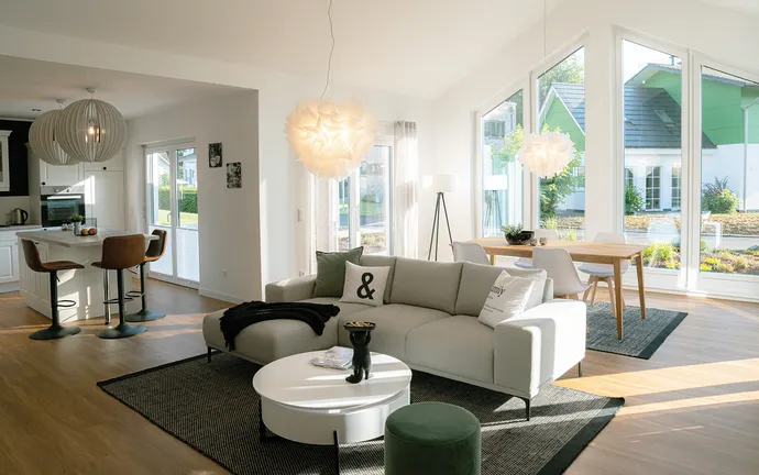 Fertighaus Bungalow SH 136 WB - Var. D3 Wohn-Essbereich