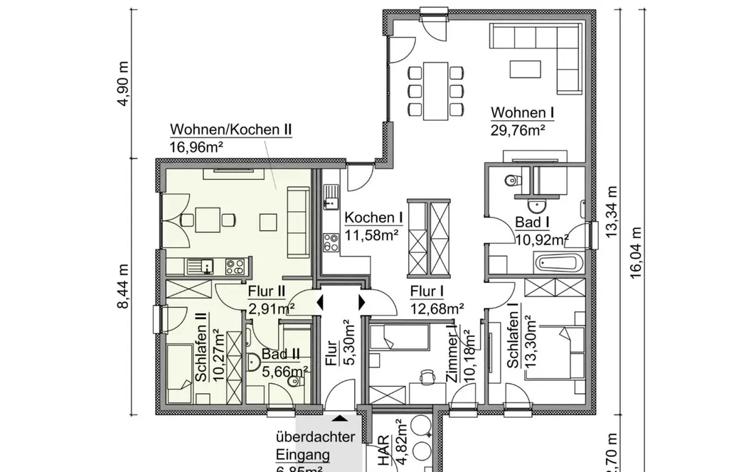 Grundriss Mehrgenerationenhaus SH 137 WB EW