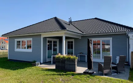 Fertighaus Winkelbungalow SH 115 WB - VAR. C Holzfassade