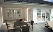 Fertighaus Bungalow SH 169 WB Terrassenansicht