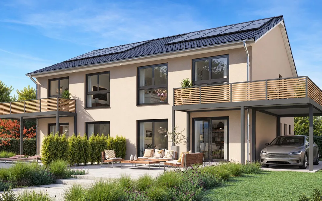 Doppelhaus SH 127 S DHH mit zwei Carportterrassen