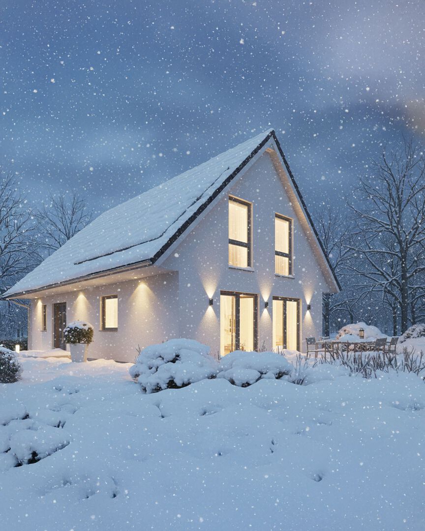 Scanhaus in Winterlandschaft